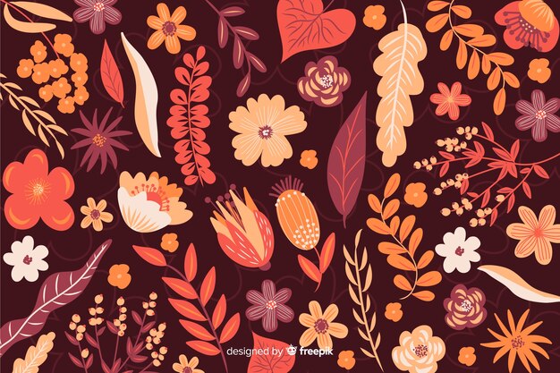 Flat design floral background