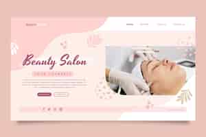 Free vector flat design floral beauty salon landing page