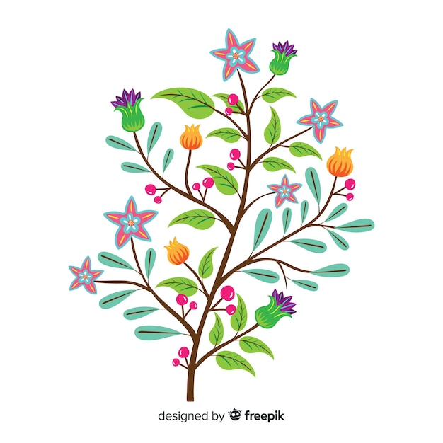 Flat design floral branch