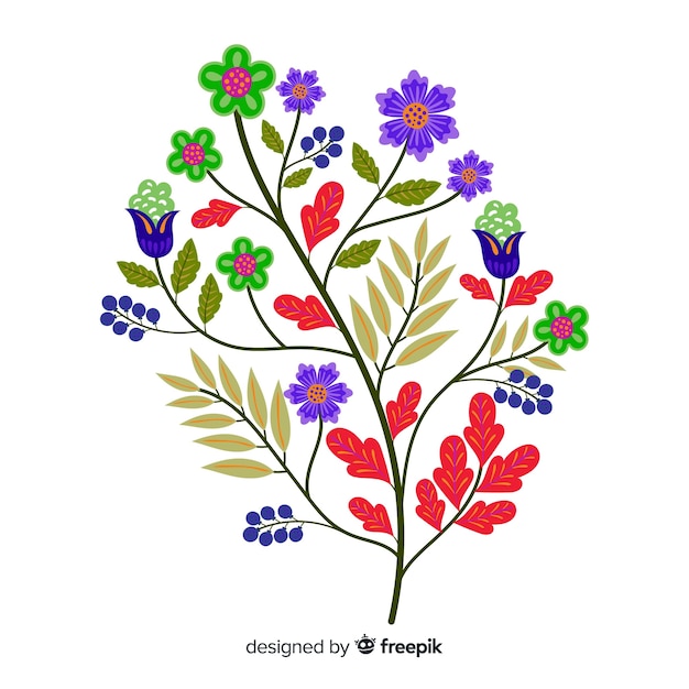 Flat design floral branch