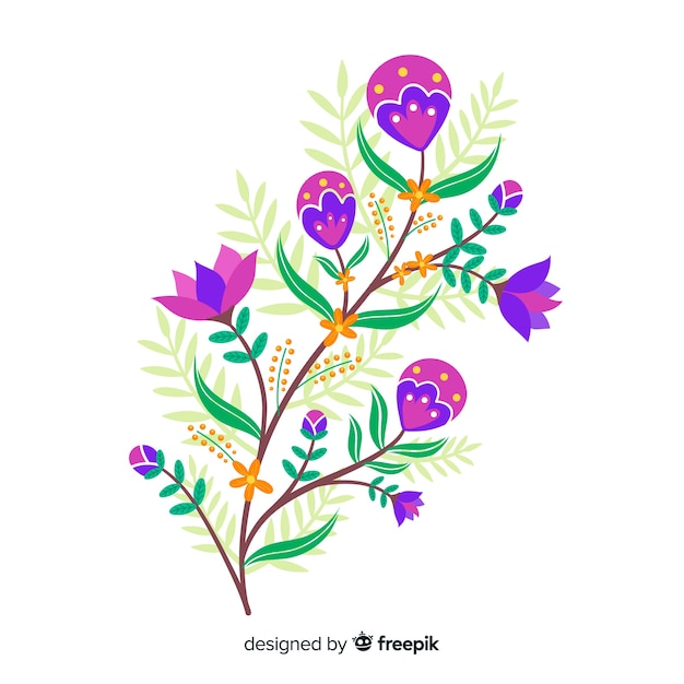 Free vector flat design floral branch