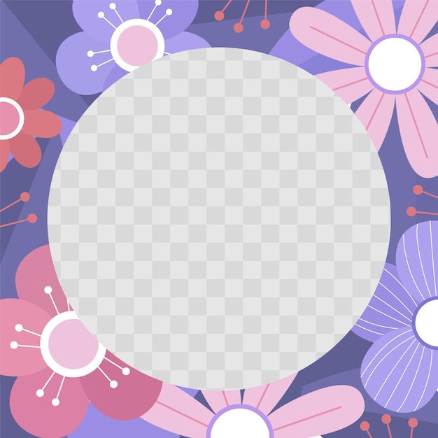 Flat design floral facebook frame