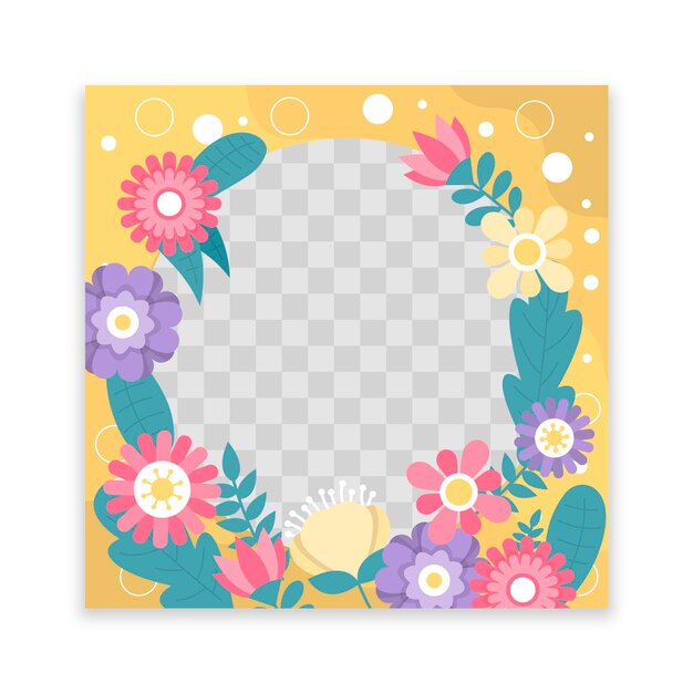 Flat design floral facebook frame