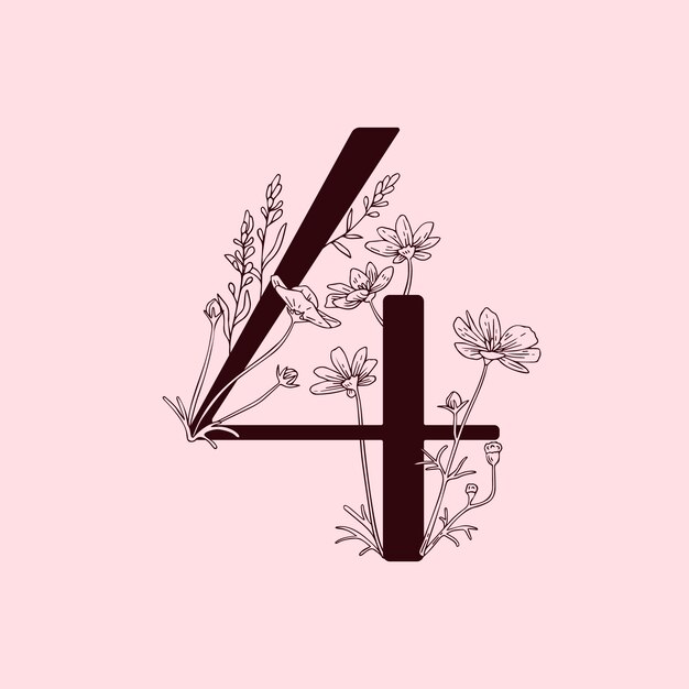 Free vector flat design floral number design