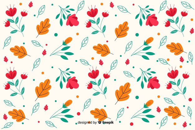 Flat design floral pattern background