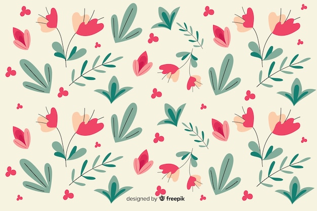 Flat design floral pattern background