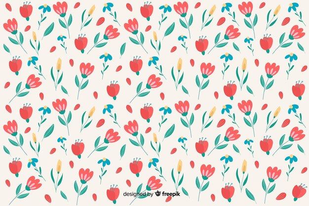 Flat design floral pattern background