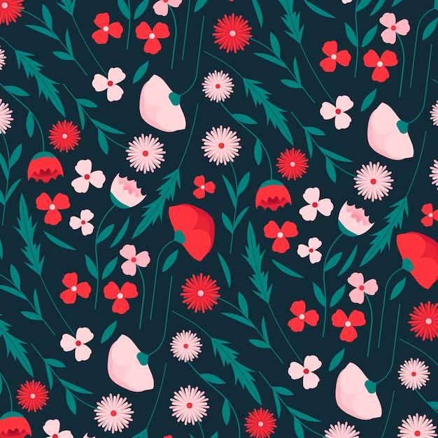 Flat design floral pattern illustration