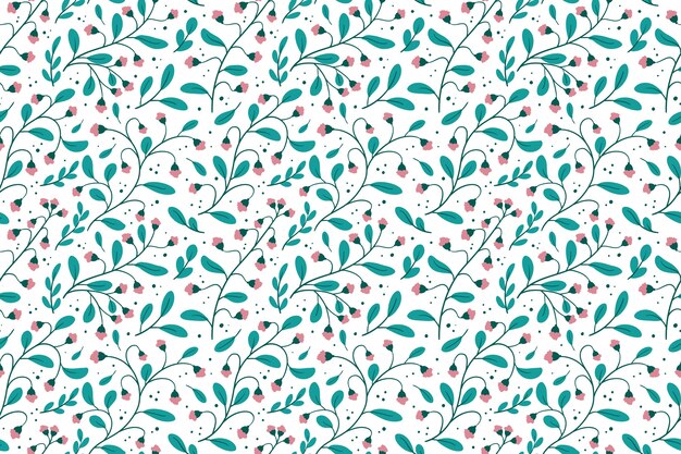 Flat design floral pattern illustration