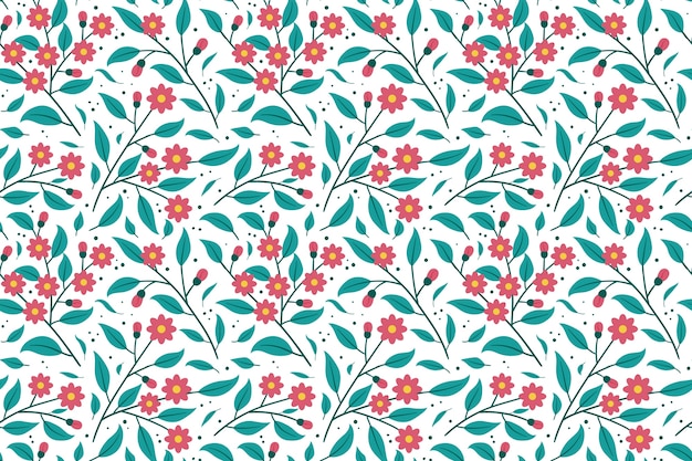 Flat design floral pattern illustration