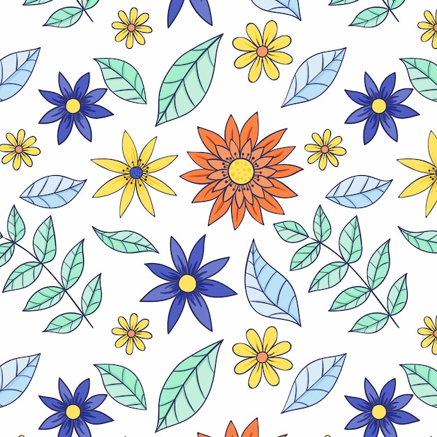 평면 디자인 꽃 패턴