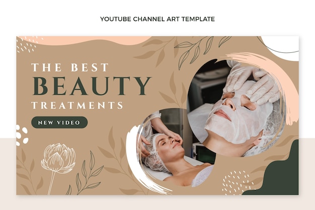 Flat design floral spa design of youtube channel art
