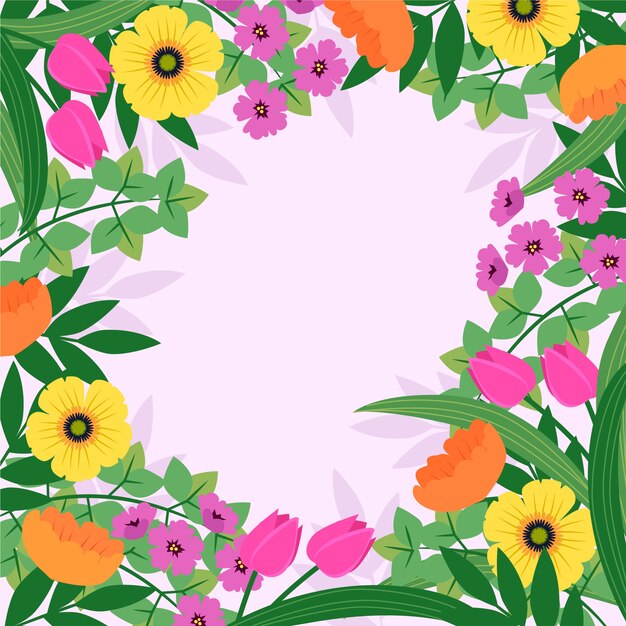 Flat design floral spring background