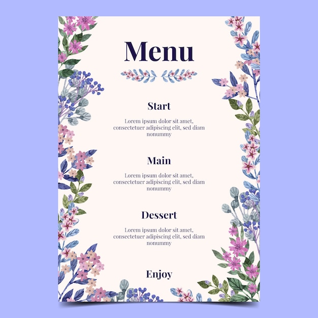 Free vector flat design floral wedding template