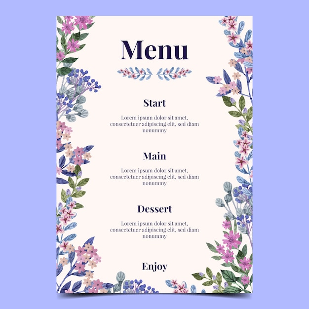 Flat design floral wedding template