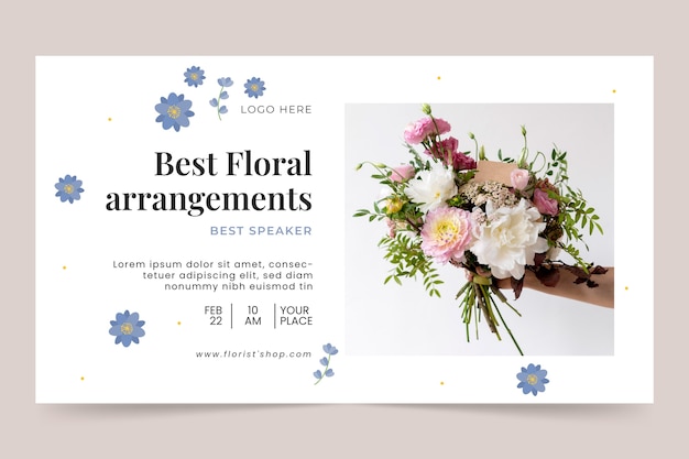 Free vector flat design florist job webinar