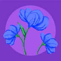 Бесплатное векторное изображение Плоский дизайн цветочной пиксельной иллюстрации