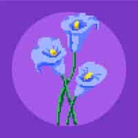 Free vector flat design flower pixel art illustration