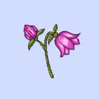 Free vector flat design flower pixel art