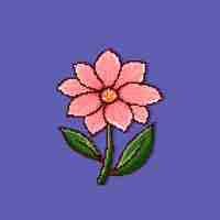 Бесплатное векторное изображение Плоский дизайн цветок пиксель арт