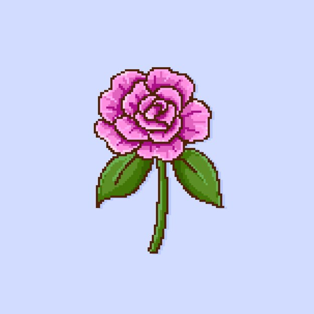 Flat design flower pixel art