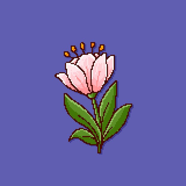 Плоский дизайн цветок пиксель арт