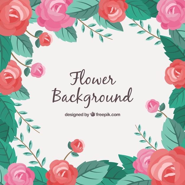 Free vector flat design flowers background