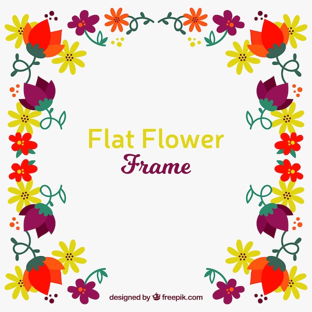 Free vector flat design flowers wreath / frame