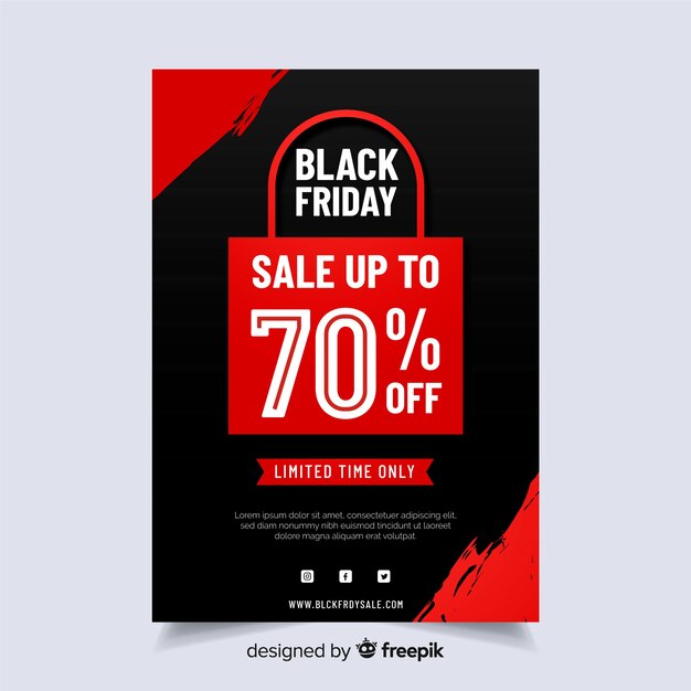 Flat design flyer black friday