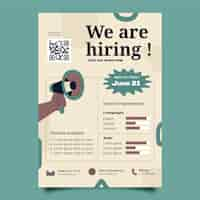 Free vector flat design flyer hiring template