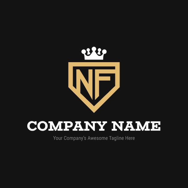 Flat design fn or nf logo template