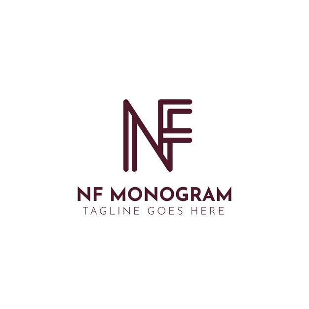 Flat design fn or nf logo template
