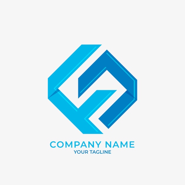 Free vector flat design fn and nf logo template