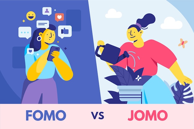 Flat design fomo vs jomo