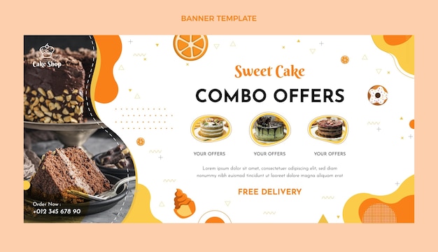 Free vector flat design food banner