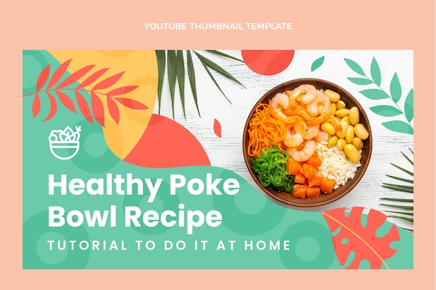 フラットデザインのフードボウルyoutubeサムネイル