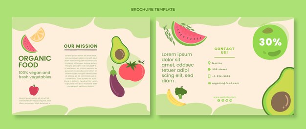 Flat design food brochure template