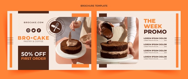 Flat design food brochure template