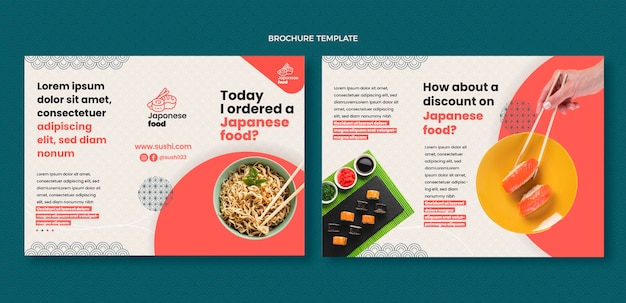 Vettore gratuito brochure alimentare dal design piatto