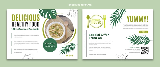 Free vector flat design food brochure