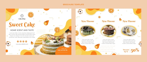 Vettore gratuito brochure alimentare dal design piatto