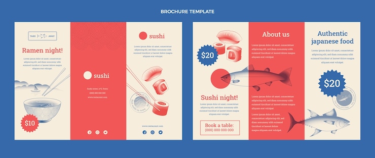 Free Vector flat design of food brochure