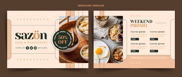 Flat design food brochure