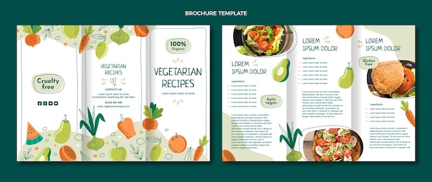 Flat design food brochure