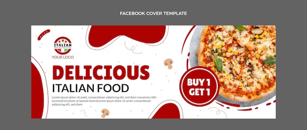 Flat design food facebook cover