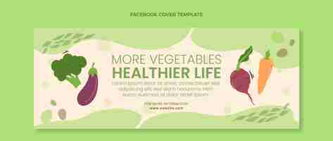 Free vector flat design food facebook cover