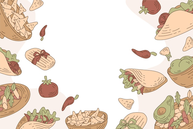 Плоский дизайн еды иллюстрации фона
