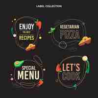 Free vector flat design food label collection