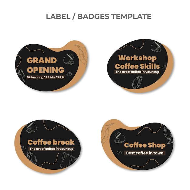 Free vector flat design of food  labels and badges