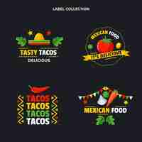 Free vector flat design food labels and bagdes